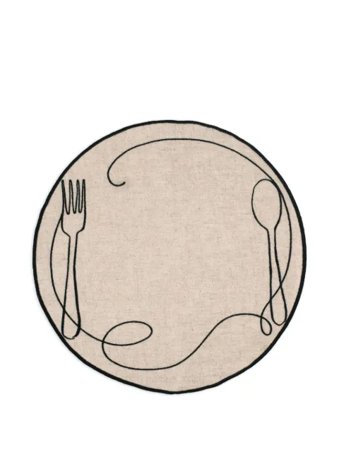 Misette Line Drawing linen placemats (set of four) Neutrals MST22MATLD