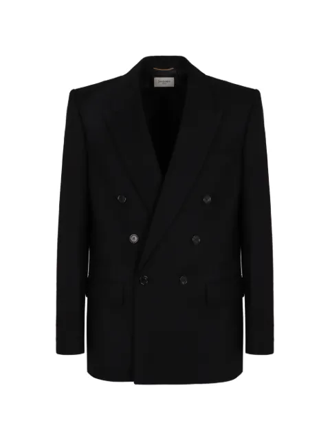 Saint Laurent Cassandre double-breasted blazer Black 843367Y7B73