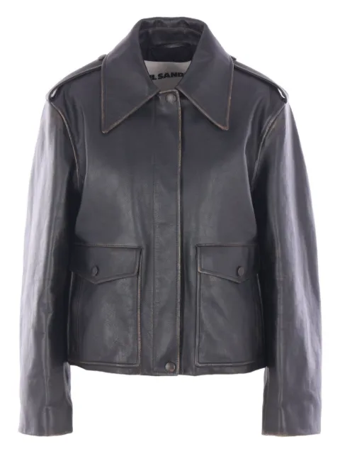 Jil Sander leather jacket Black J03SW0012J07224