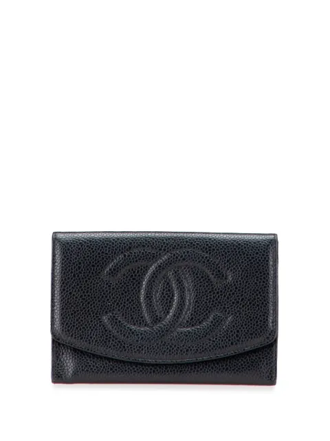 CHANEL Pre-Owned 1996-1997 CC Caviar Trifold Wallet small wallets Black 3A294E88B03UKHUN