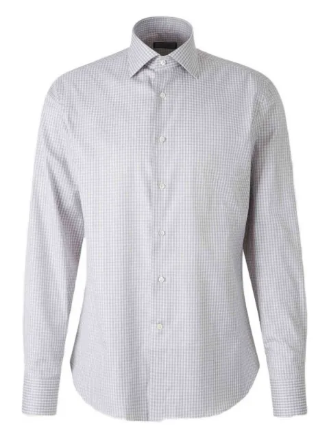 Canali checked long-sleeved shirt Grey CCL7018GD03620