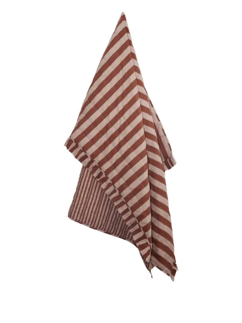 Amuse La Bouche striped cotton quilt Brown ALBCOQU144