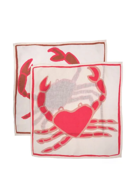 Amuse La Bouche crab linen napkins (set of two) Neutrals ALBCNO037