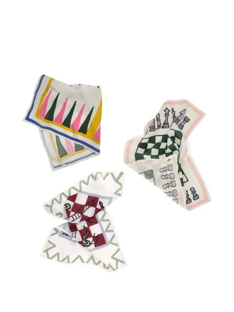 Amuse La Bouche game-print linen tea towels (set of three) Multicolour ALBGTT224