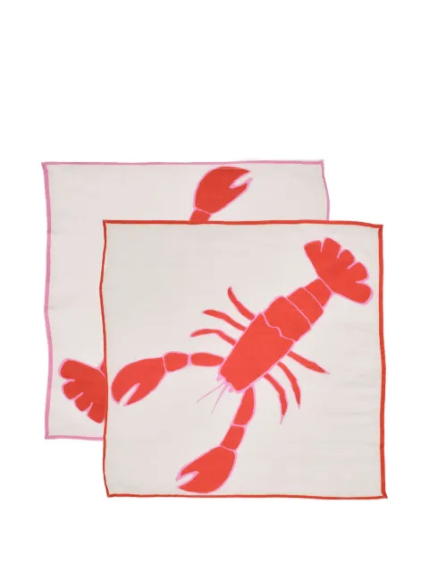 Amuse La Bouche Lobster linen napkins (set of two) Neutrals ALBLNR031