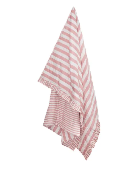 Amuse La Bouche striped ruffled quilt Pink ALBBLQU141
