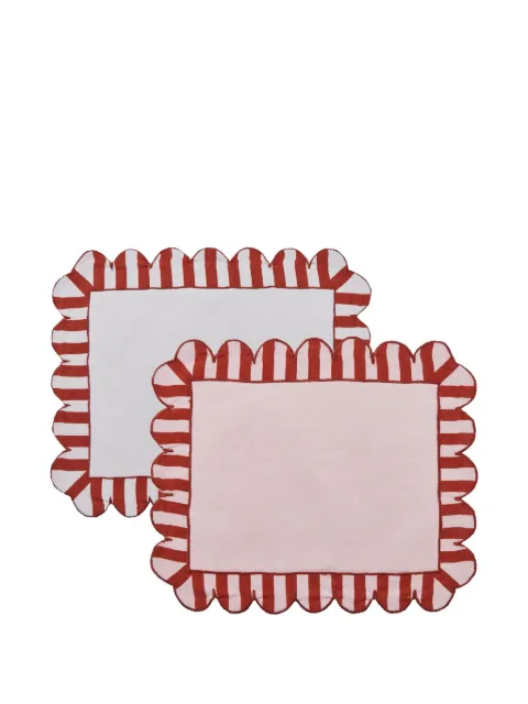 Misette scalloped stripe placemat Red MST24MATSDR