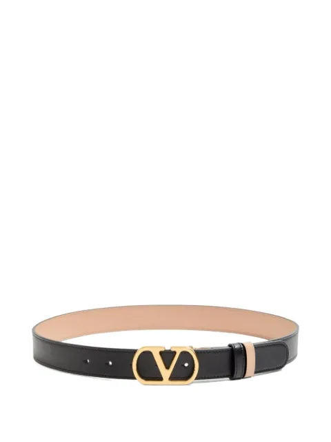Valentino Garavani Vlogo signature reversible leather belt Black WT0SQ3IYR