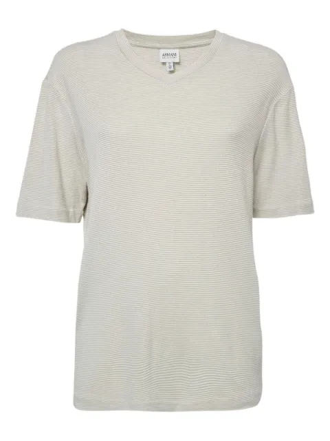 Armani Vintage striped V-neck T-shirt Grey 1160050