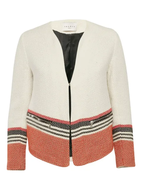 SANDRO pre-owned tweed zip jacket Neutrals 1149076