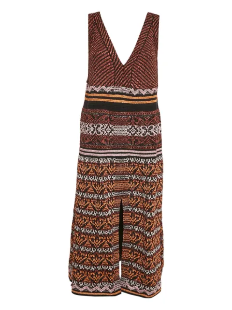 Missoni Pre-Owned 2024 knit pattern midi dress Brown 1139738