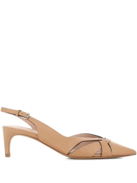 Del Carlo leather slingback pumps Neutrals 11702