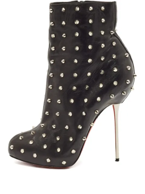 Christian Louboutin Pre-Owned 95mm Big Lips spiked leather boots Black 1148574