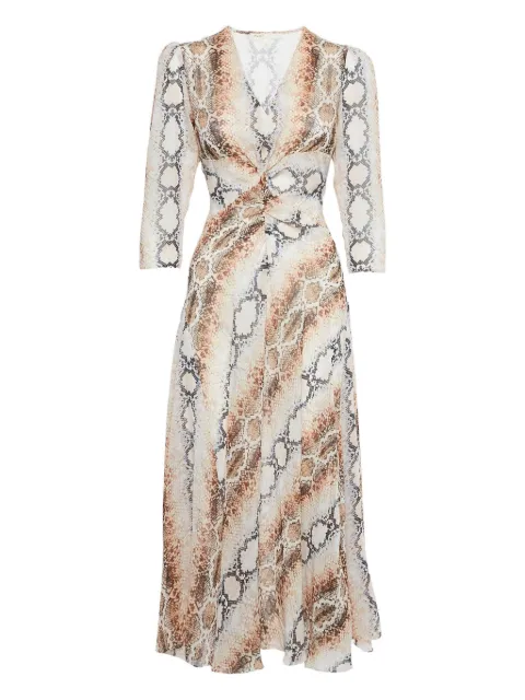 Maje twist snake-print dress Neutrals 1141548