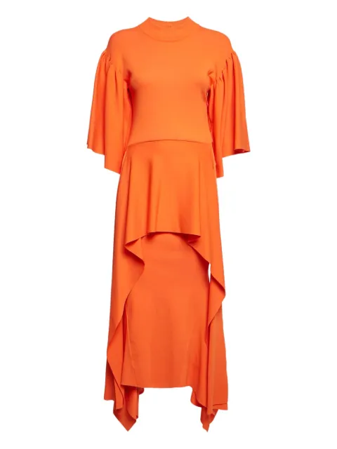 Solace London 2024 asymmetrical overlay midi dress Orange 1154580