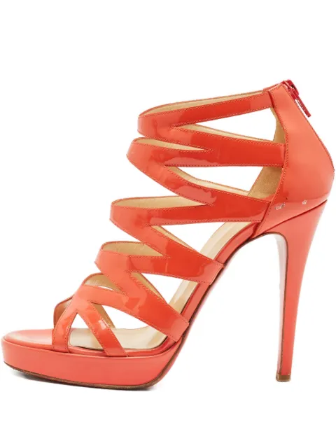 Christian Louboutin Pre-Owned 2024 Patent Leather Sandals Orange 1148506