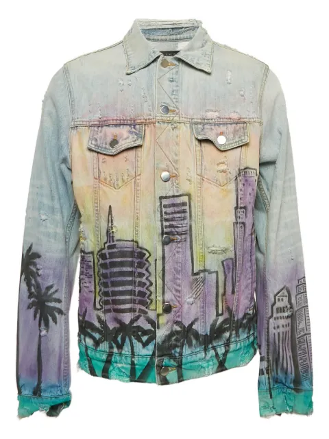 AMIRI Cityscape distressed jacket Blue 1126665