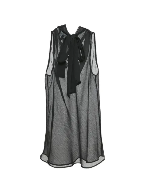 Emporio Armani Pre-Owned sleeveless bow-detail blouse Black 1142813