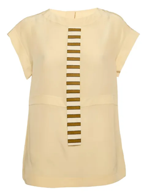 Fendi Pre-Owned silk stripe-detail blouse Neutrals 1155163