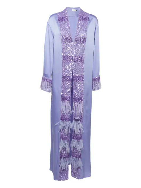 Elisabetta Franchi sequin-embellished fringe-detail dress Purple 1162463