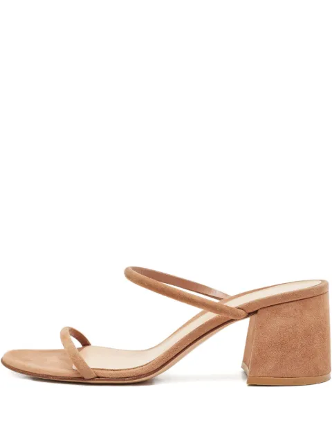 Gianvito Rossi 2024 suede double strap sandals Brown 1133985