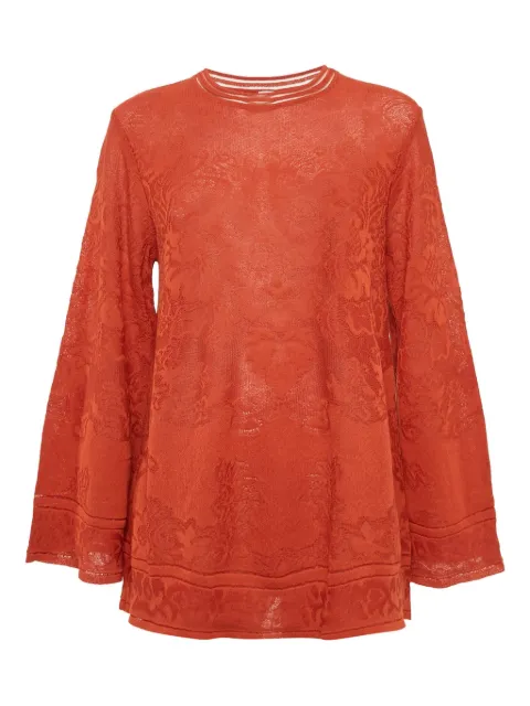Missoni Pre-Owned bell-sleeve lace top Orange 1134086