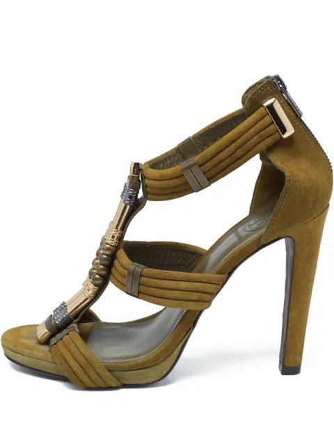 Tory Burch beaded suede sandals Green 621595
