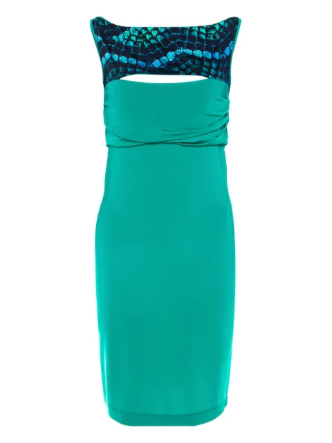 Just Cavalli Vintage 2000s snakeskin-yoke cut-out midi dress Green 206939