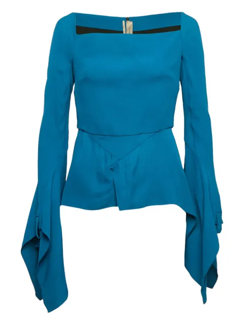 Roland Mouret draped-detail blouse Blue 1152462