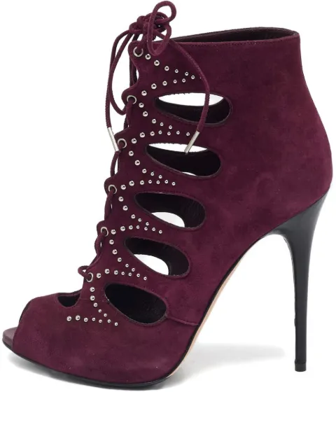 Alexander McQueen Pre-Owned 115mm studded-embelishment boots Purple 1142444