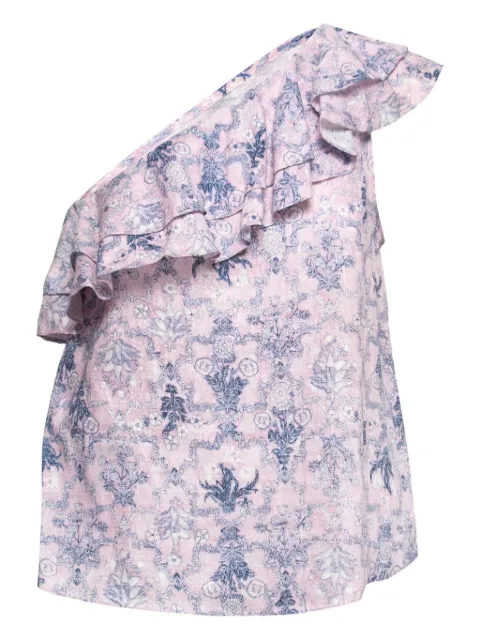 Isabel Marant Vintage one-shoulder ruffle top Pink 751555