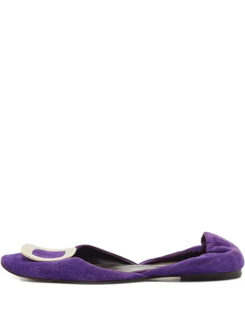 Roger Vivier Vintage suede-buckle ballet flats Purple 799987