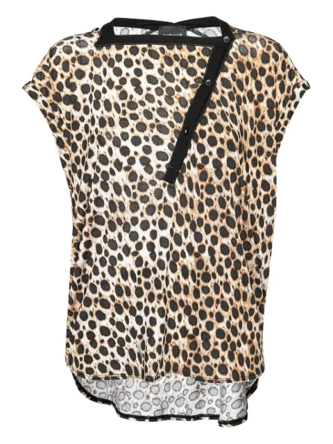 Just Cavalli Vintage leopard-print asymmetric blouse Brown 678659