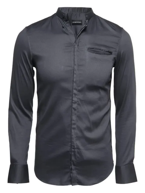 Emporio Armani Pre-Owned mandarin-collar shirt Grey 801921