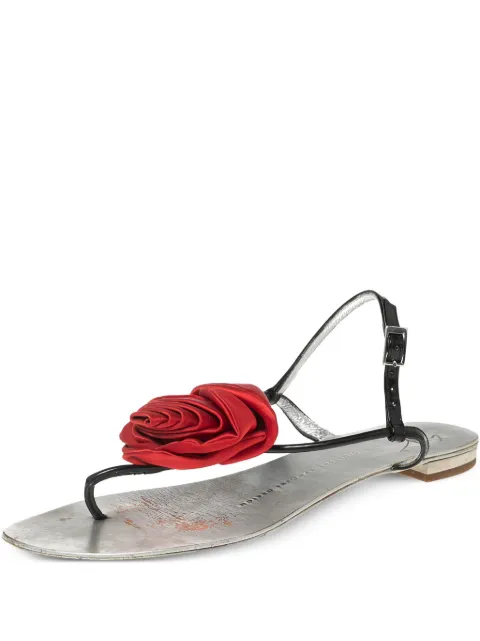 Giuseppe Zanotti Vintage 2024 patent leather rose sandals Silver 580345