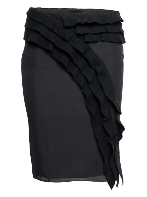 Emporio Armani Pre-Owned 2023 ruffle-trim skirt Black 669465