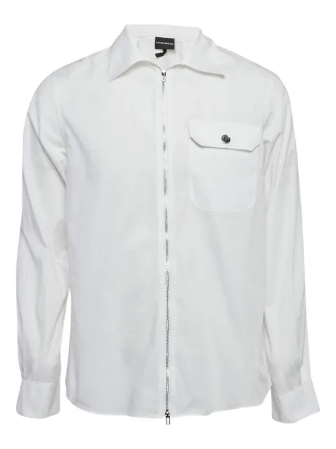 Emporio Armani Pre-Owned zip-up pocket shirt White 1163128