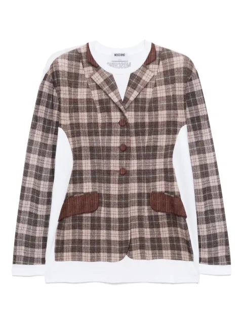 Moschino checked cotton T-shirt Brown 252E1203252E5541