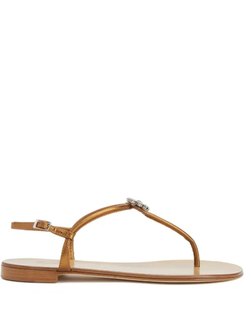 Giuseppe Zanotti Geltrude crystal-flower sandals Brown I500031H01