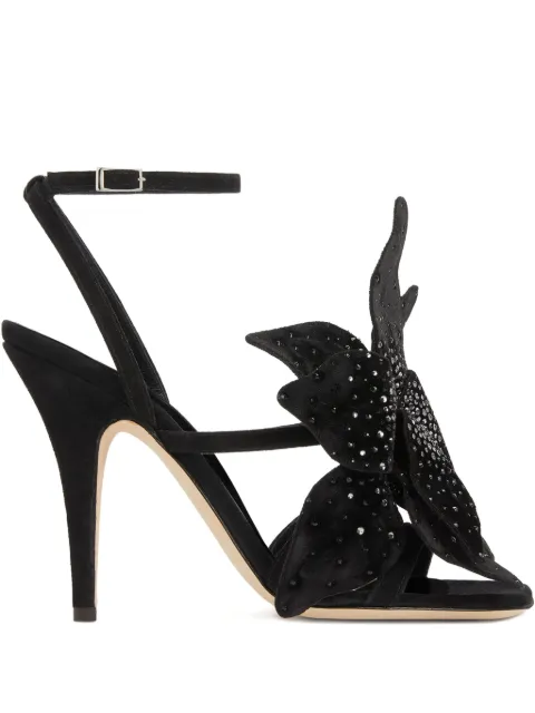 Giuseppe Zanotti 105mm Florant embellished-floral ankle-strap sandals Black I200020H01