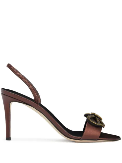 Giuseppe Zanotti Zari bow-embellishment slingback sandals Brown I500032H02