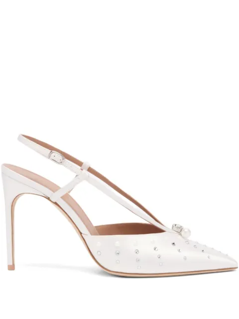 Malone Souliers 90mm crystal-pearl embellished pumps White MOORE902