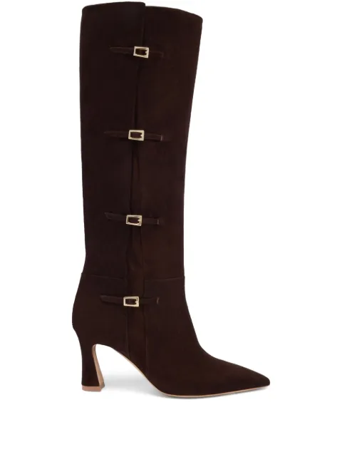 Malone Souliers 70mm Nolan buckle-detail suede knee-high boots Brown NOLAN701