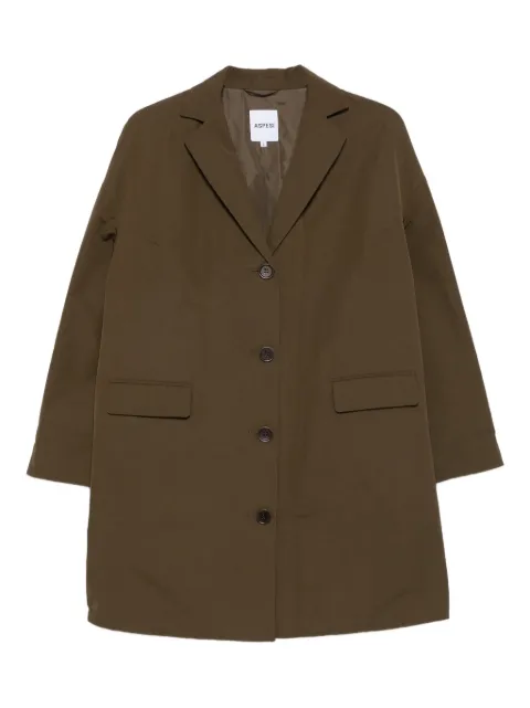 ASPESI button-front notched-lapel coat Green 5N307532