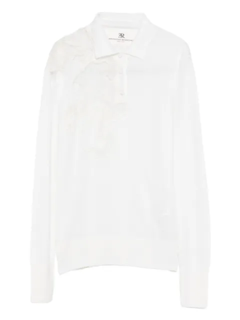 Ermanno Scervino lace-embellishment polo top White D475M321APATL