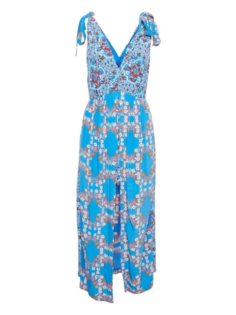 SANDRO 2024 floral crepe dress Blue 1145976