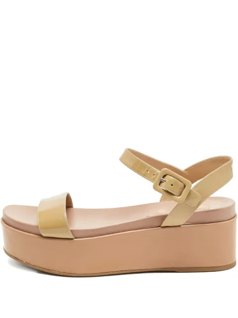 Sergio Rossi Vintage 70mm patent leather platform sandals Neutrals 1152329