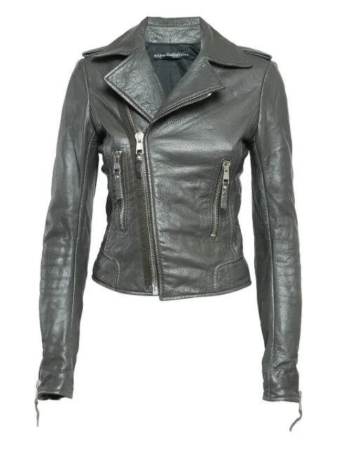Balenciaga Pre-Owned zip-up lambskin leather jacket Grey 1154125