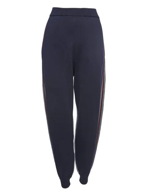 Stella McCartney Pre-Owned stripe-detail wool trousers Blue 810956