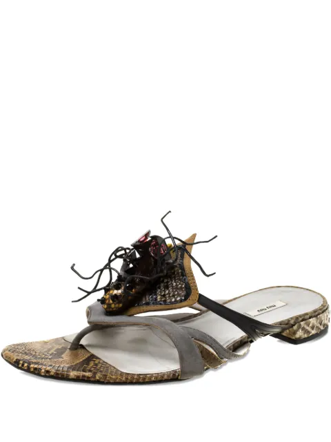 Miu Miu Pre-Owned python-spider sandals Black 213330